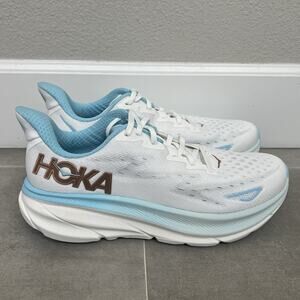 Hoka One One Clifton 9 Women's 10B White Athletic Running Walking Sneaker Shoes